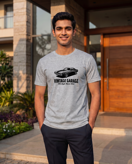 Vintage Garage Classic Car - Classic Crew T-Shirt