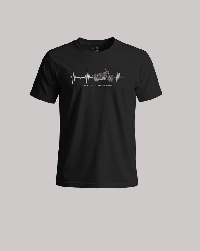If My Heart Beats I Ride Print Unisex Classic Crew T-Shirt
