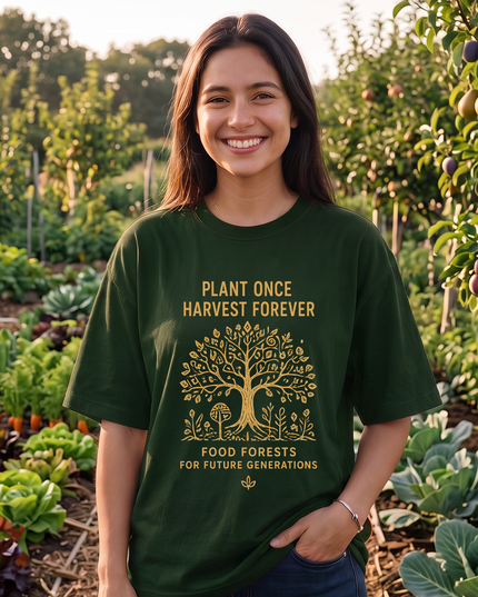 Plant Once Harvest Forever Graphic Women's Oversized Classic T-Shirt