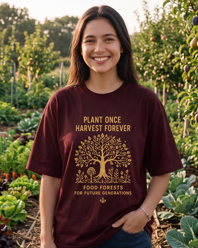 Plant Once Harvest Forever Graphic Women's Oversized Classic T-Shirt