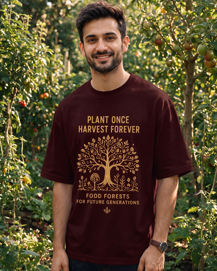 Plant Once Harvest Forever Graphic Oversized Classic T-Shirt