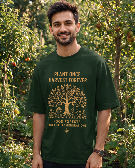 Plant Once Harvest Forever Graphic Oversized Classic T-Shirt