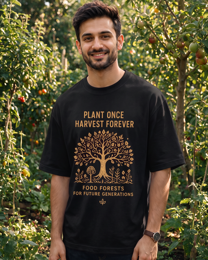 Plant Once Harvest Forever Graphic Oversized Classic T-Shirt