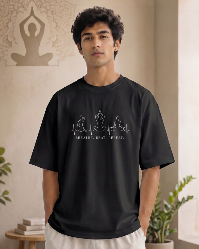 Breathe Beat Repeat Stylish Unisex Oversized Classic T-Shirt