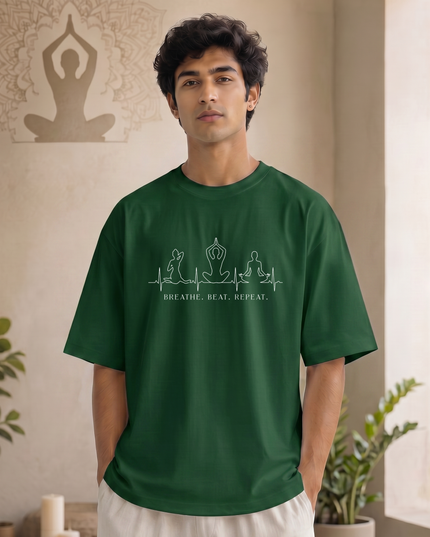 Breathe Beat Repeat Stylish Unisex Oversized Classic T-Shirt