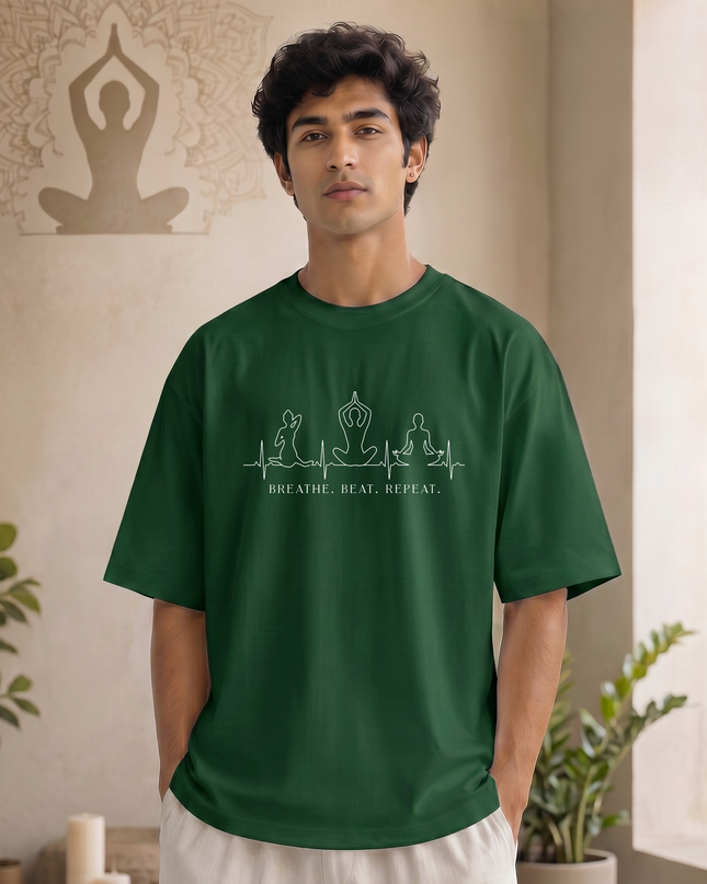 Breathe Beat Repeat Stylish Unisex Oversized Classic T-Shirt