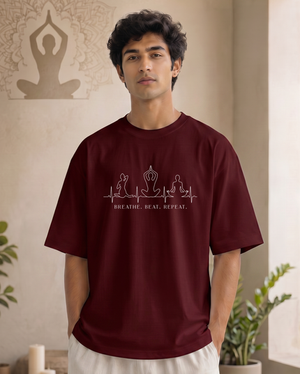 Breathe Beat Repeat Stylish Unisex Oversized Classic T-Shirt