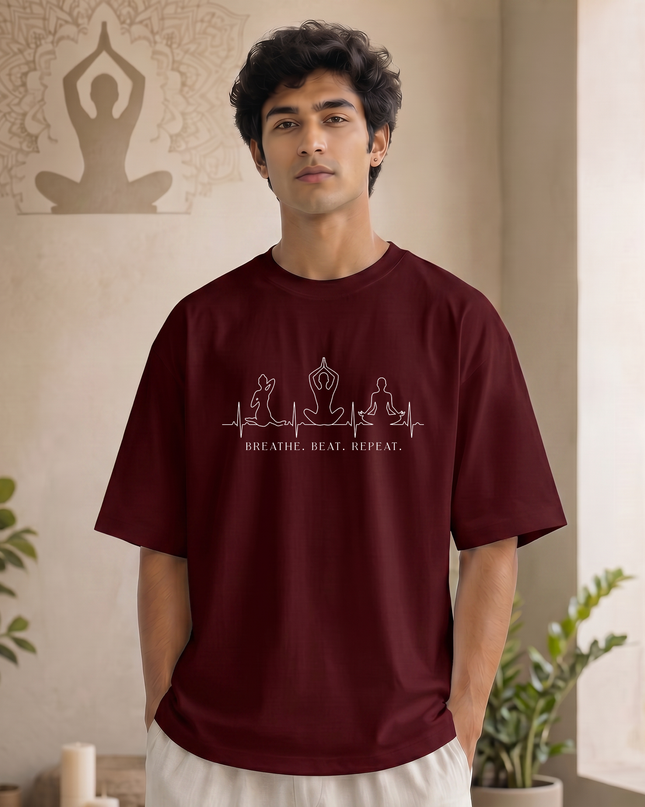 Breathe Beat Repeat Stylish Unisex Oversized Classic T-Shirt