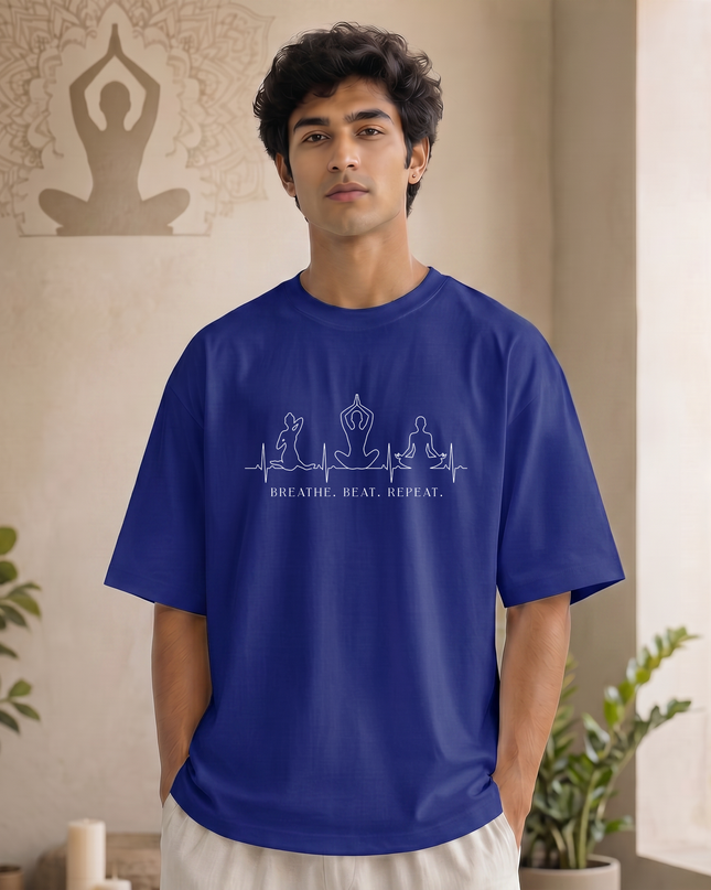 Breathe Beat Repeat Stylish Unisex Oversized Classic T-Shirt