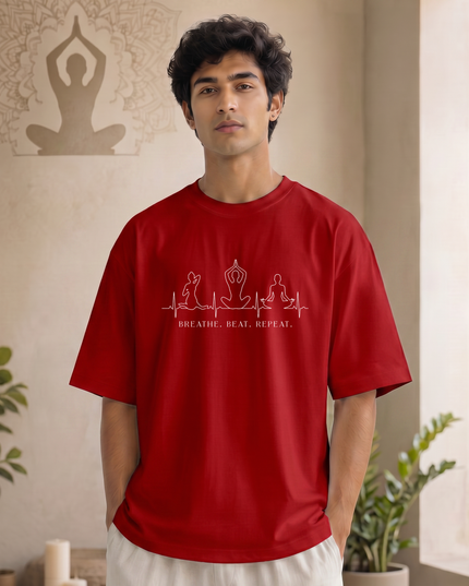 Breathe Beat Repeat Stylish Unisex Oversized Classic T-Shirt