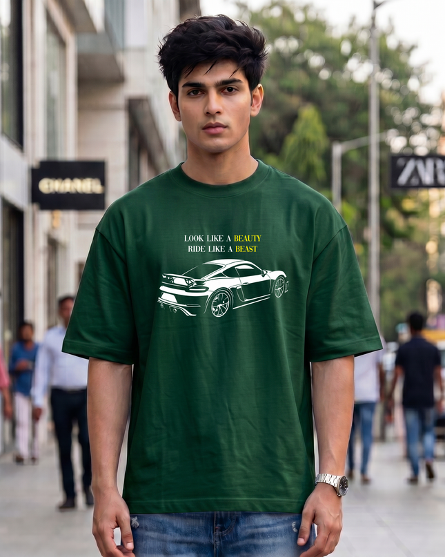 Look Like a Beauty Ride Like a Beast Black Oversized Classic T-Shirt