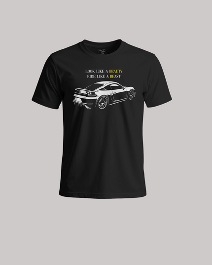 Look Like A Beauty Ride Like A Beast Car Graphic Unisex Classic Crew T-Shirt