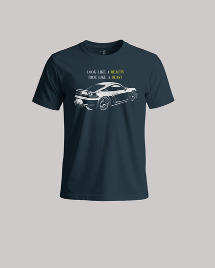 Look Like A Beauty Ride Like A Beast Car Graphic Unisex Classic Crew T-Shirt