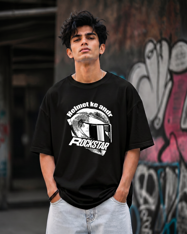 Helmet Ke Andr Rockstar Graphic Unisex Oversized Classic T-Shirt