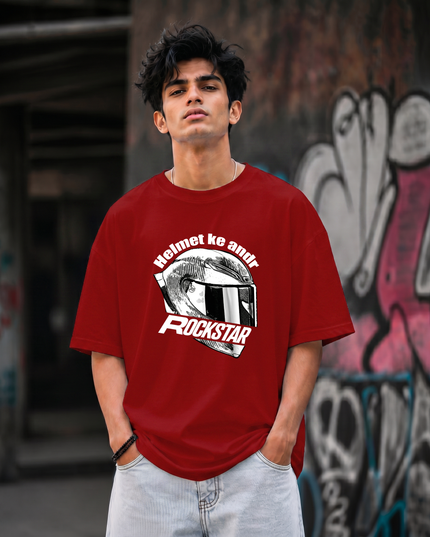 Helmet Ke Andr Rockstar Graphic Unisex Oversized Classic T-Shirt