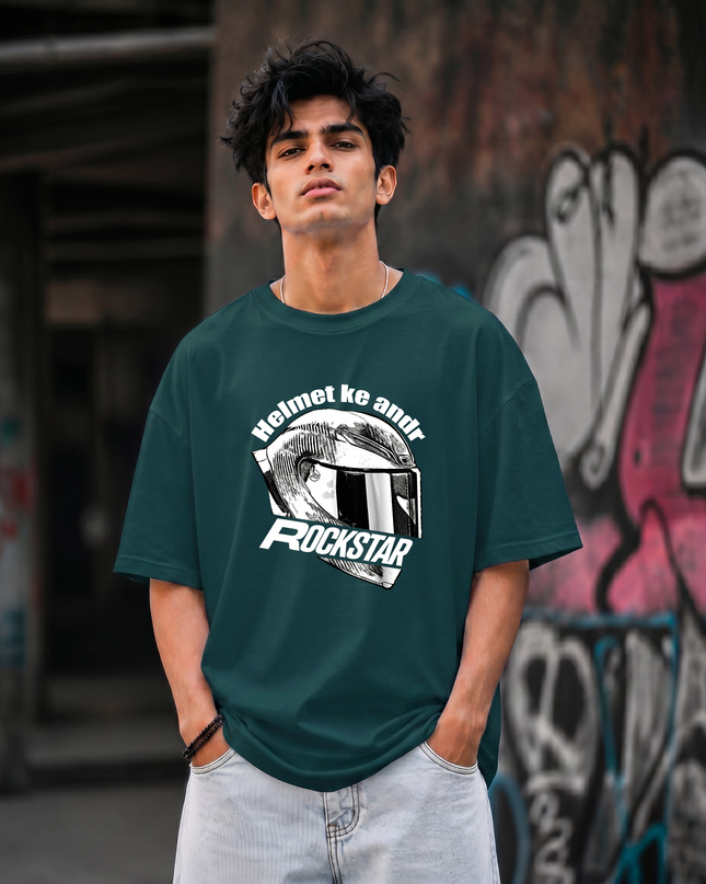 Helmet Ke Andr Rockstar Graphic Unisex Oversized Classic T-Shirt