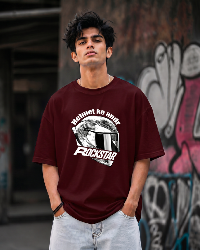 Helmet Ke Andr Rockstar Graphic Unisex Oversized Classic T-Shirt