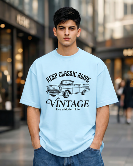 Vintage Live a Modern Life Oversized Classic T-Shirt