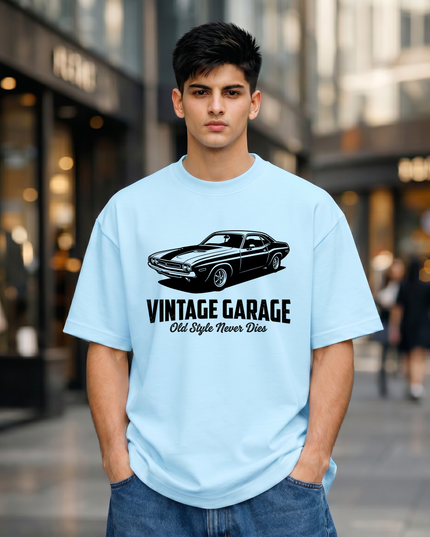 Vintage Garage Old Style Never Dies Oversized Classic T-Shirt