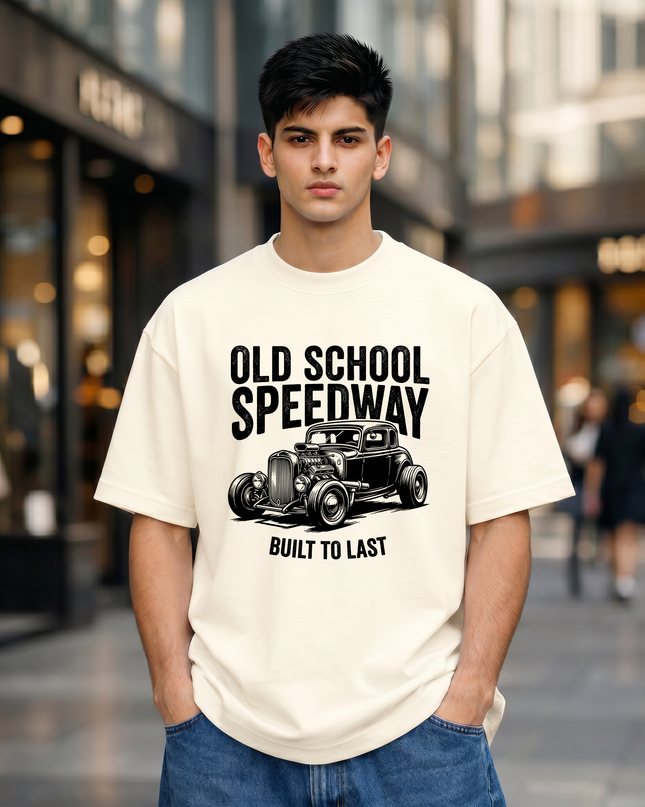 Old School Speedway Oversized Classic T-Shirt