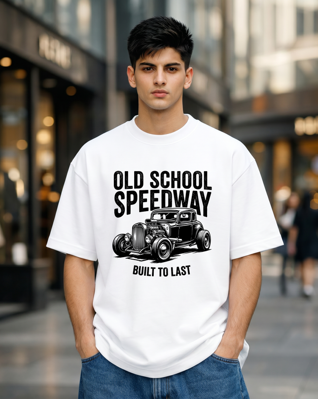 Old School Speedway Oversized Classic T-Shirt