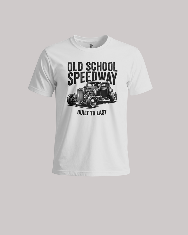 Old School Speedway Graphic Unisex Classic Crew T-Shirt