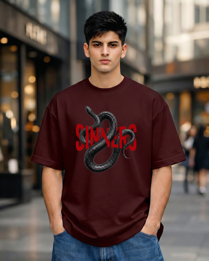 Sinners Snake Graphic Unisex Oversized Classic T-Shirt