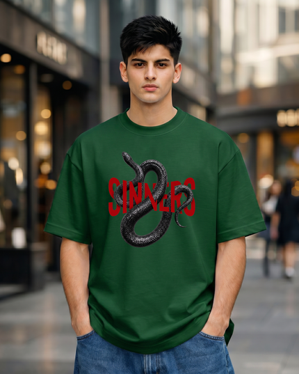 Sinners Snake Graphic Unisex Oversized Classic T-Shirt