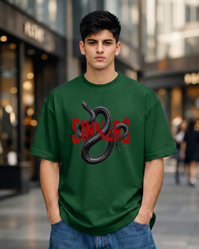 Sinners Snake Graphic Unisex Oversized Classic T-Shirt