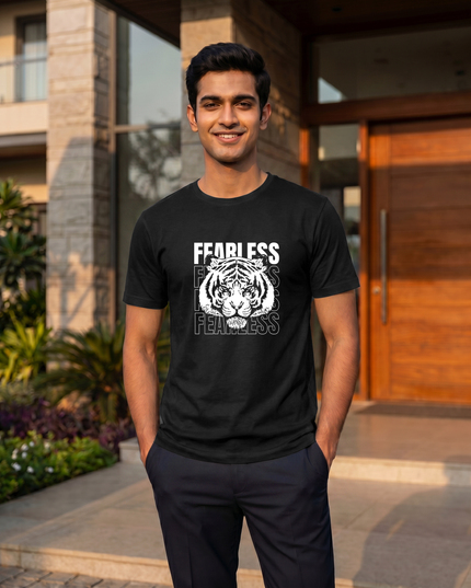 Fearless Tiger Graphic Statement Classic Crew T-Shirt