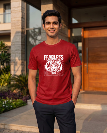 Fearless Tiger Graphic Statement Classic Crew T-Shirt