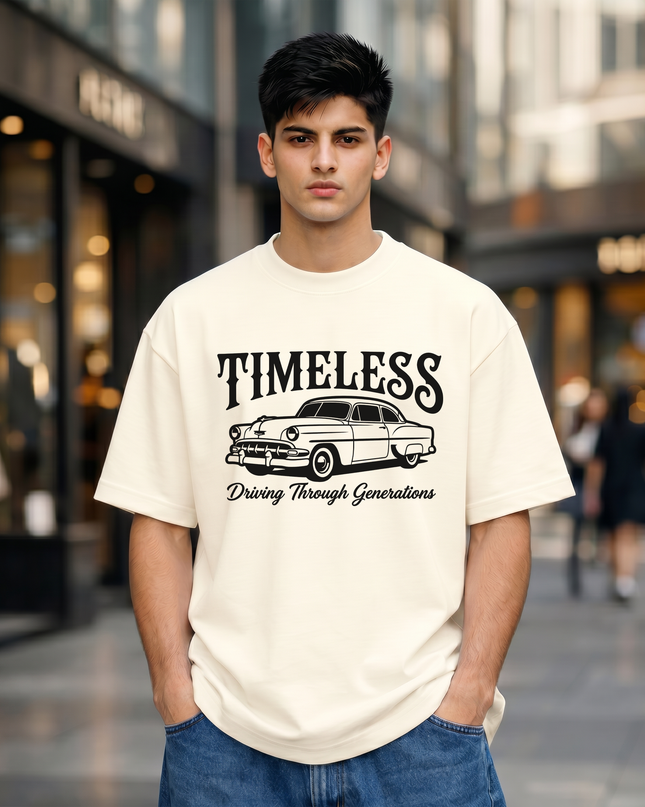Timeless Driving Through Generations Oversized Classic T-Shirt