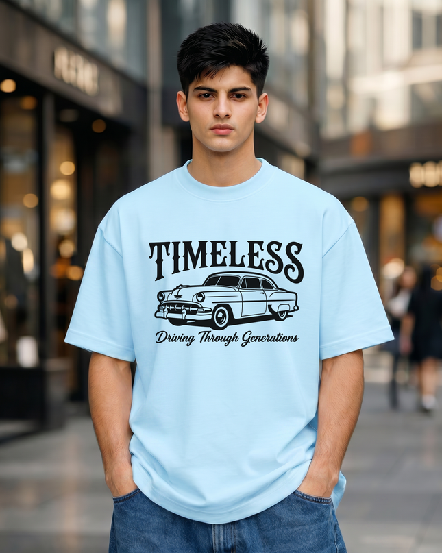 Timeless Driving Through Generations Oversized Classic T-Shirt