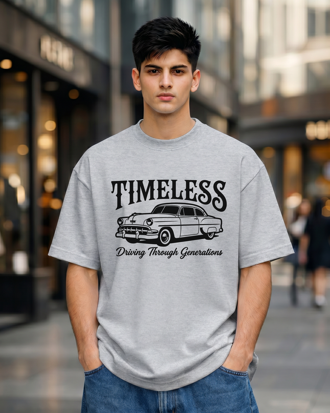 Timeless Driving Through Generations Oversized Classic T-Shirt