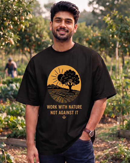 Work With Nature Not Against It Oversized Classic T-Shirt