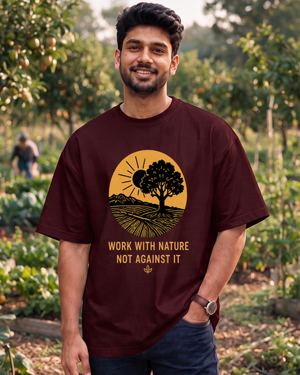 Work With Nature Not Against It Oversized Classic T-Shirt