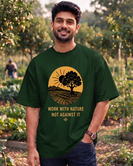 Work With Nature Not Against It Oversized Classic T-Shirt