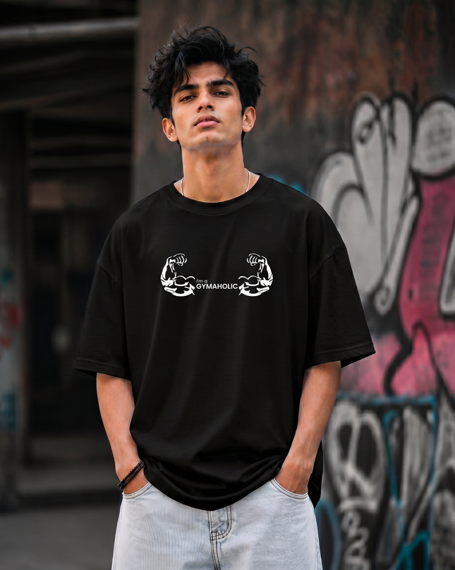 I m a Gymaholic Print Unisex Oversized Classic T-Shirt