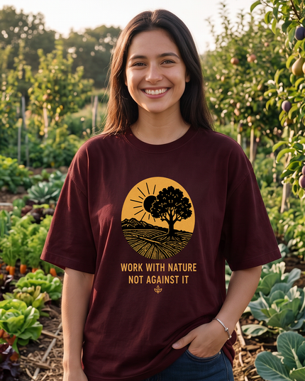 Work With Nature Not Against It Graphic Oversized Women's Classic T-Shirt