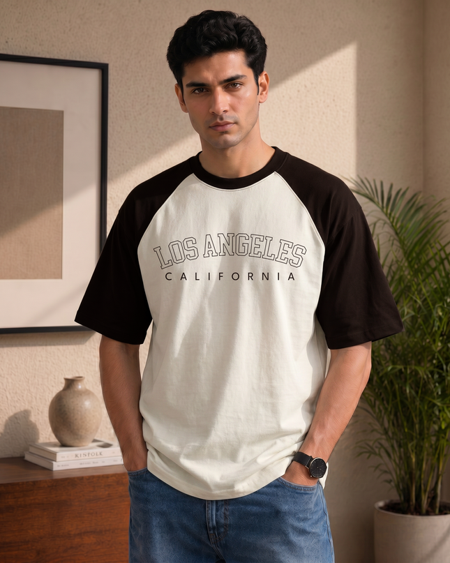 Los Angeles California Men's Oversized Raglan T-Shirt