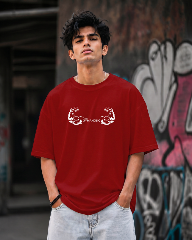 I m a Gymaholic Print Unisex Oversized Classic T-Shirt