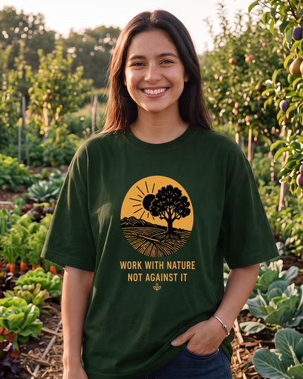 Work With Nature Not Against It Graphic Oversized Women's Classic T-Shirt