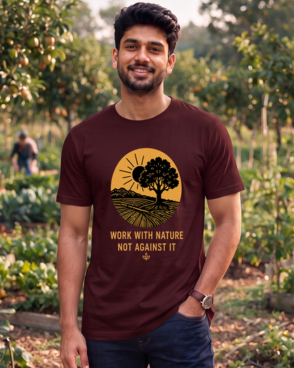 Work With Nature Not Against It Graphic Classic Crew T-Shirt