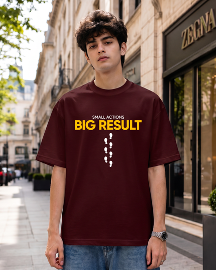 Small Actions Big Result Motivation Graphic Oversized Classic T-Shirt