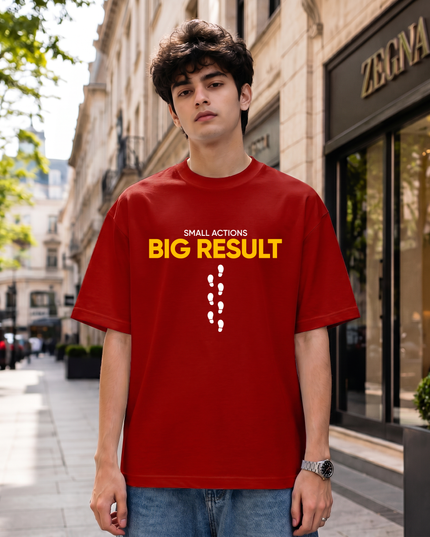 Small Actions Big Result Motivation Graphic Oversized Classic T-Shirt