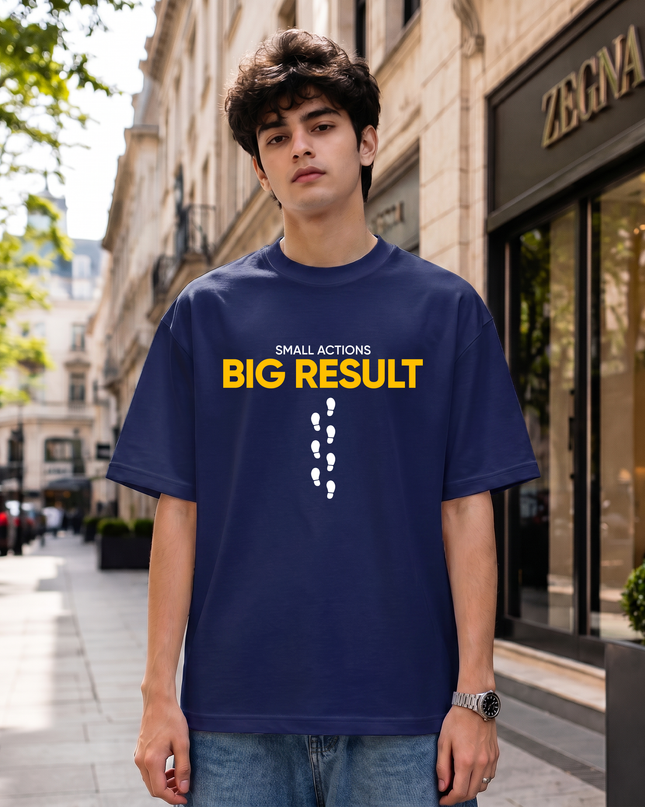 Small Actions Big Result Motivation Graphic Oversized Classic T-Shirt