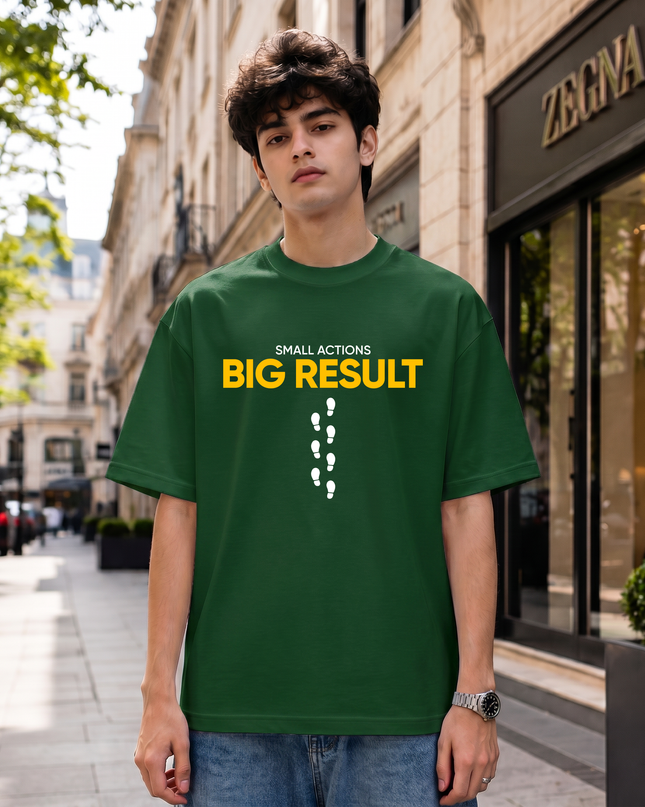 Small Actions Big Result Motivation Graphic Oversized Classic T-Shirt