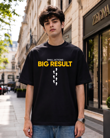 Small Actions Big Result Motivation Graphic Oversized Classic T-Shirt