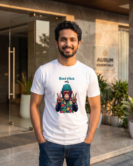 Good Vibes Only Cool Funky - Classic Crew T-Shirt