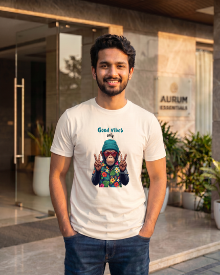 Good Vibes Only Cool Funky - Classic Crew T-Shirt